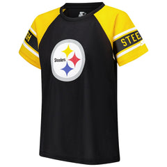 Pittsburgh Steelers Starter Women's 1st Rounder Color Block Raglan Top - Black discount