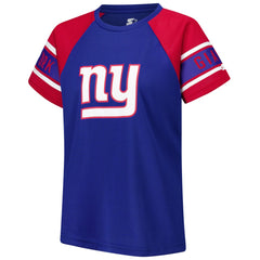 New York Giants Starter Women's 1st Rounder Color Block Raglan Top - Royal for sale