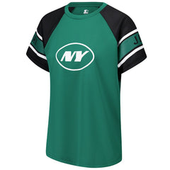 New York Jets Starter Women's 1st Rounder Color Block Raglan Top - Green cheap