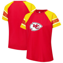 Kansas City Chiefs Starter Women's 1st Rounder Color Block Raglan Top - Red cheap