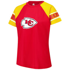 Kansas City Chiefs Starter Women's 1st Rounder Color Block Raglan Top - Red cheap