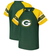 Green Bay Packers Starter Women's 1st Rounder Color Block Raglan Top - Green on sale