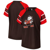 Cleveland Browns Starter Women's 1st Rounder Color Block Raglan Top - Brown outlet