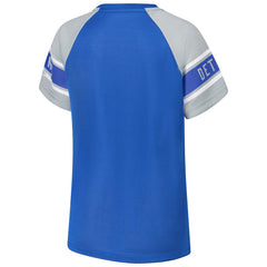 Detroit Lions Starter Women's 1st Rounder Color Block Raglan Top - Blue for sale