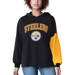Pittsburgh Steelers Starter Women's Power Move Long Sleeve Pullover Hoodie - Black for sale