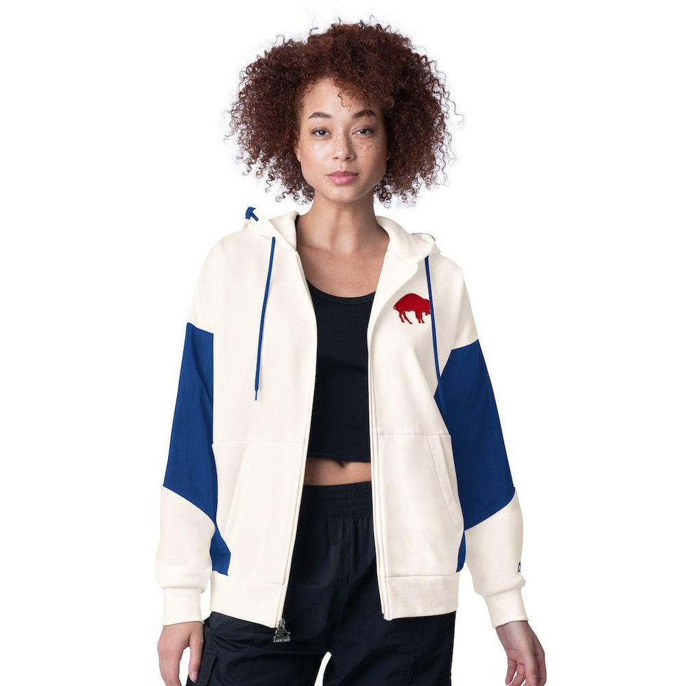 Buffalo Bills Starter Women's Scrimmage Full-Zip Hoodie - White discount