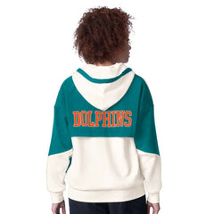 Miami Dolphins Starter Women's Scrimmage Full-Zip Hoodie - White for sale