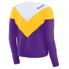 Minnesota Vikings WEAR by Erin Andrews Women's Chevron Tri-Blend Long Sleeve T-Shirt - Purple/Gold discount