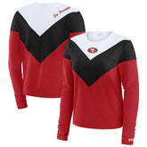 San Francisco 49ers WEAR by Erin Andrews Women's Chevron Tri-Blend Long Sleeve T-Shirt - Scarlet/Black cheap