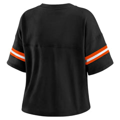 Cincinnati Bengals WEAR by Erin Andrews Women's Plus Size Color Block Boxy V-Neck T-Shirt - Black outlet