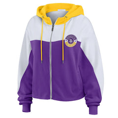 Minnesota Vikings WEAR by Erin Andrews Women's Plus Size Color Block Full-Zip Hoodie - Purple outlet