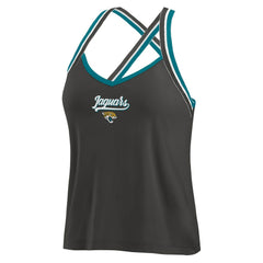 Jacksonville Jaguars WEAR by Erin Andrews Women's Cross Strap Tri-Blend Tank Top - Black outlet