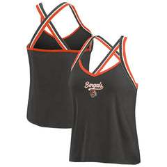 Cincinnati Bengals WEAR by Erin Andrews Women's Cross Strap Tri-Blend Tank Top - Black sale