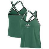 New York Jets WEAR by Erin Andrews Women's Cross Strap Tri-Blend Tank Top - Green cheap