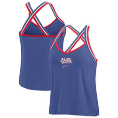 Buffalo Bills WEAR by Erin Andrews Women's Cross Strap Tri-Blend Tank Top - Royal discount