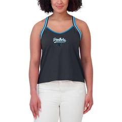 Carolina Panthers WEAR by Erin Andrews Women's Cross Strap Tri-Blend Tank Top - Black for sale