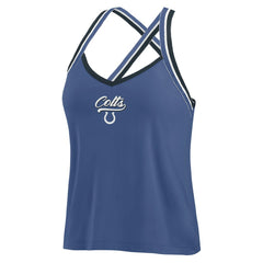 Indianapolis Colts WEAR by Erin Andrews Women's Cross Strap Tri-Blend Tank Top - Royal cheap
