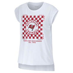 Tampa Bay Buccaneers WEAR by Erin Andrews Women's Checker Muscle Tank Top - White sale