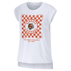Cincinnati Bengals WEAR by Erin Andrews Women's Checker Muscle Tank Top - White sale