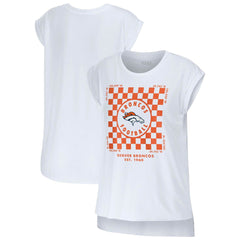 Denver Broncos WEAR by Erin Andrews Women's Checker Muscle Tank Top - White online