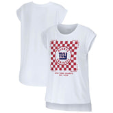 New York Giants WEAR by Erin Andrews Women's Checker Muscle Tank Top - White on sale