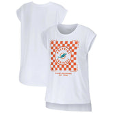 Miami Dolphins WEAR by Erin Andrews Women's Checker Muscle Tank Top - White outlet