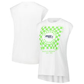 Seattle Seahawks WEAR by Erin Andrews Women's Checker Muscle Tank Top - White on sale