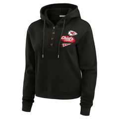 Kansas City Chiefs WEAR by Erin Andrews Women's Waffle-Knit Pullover Hoodie - Black on sale