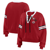 San Francisco 49ers WEAR by Erin Andrews Women's Lace-Up Sweater - Scarlet cheap