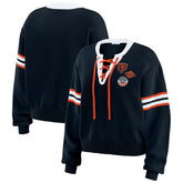 Chicago Bears WEAR by Erin Andrews Women's Lace-Up Sweater - Navy discount