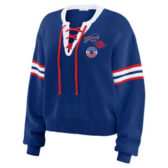 Buffalo Bills WEAR by Erin Andrews Women's Lace-Up Sweater - Royal online