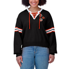 Cincinnati Bengals WEAR by Erin Andrews Women's Lace-Up Sweater - Black online