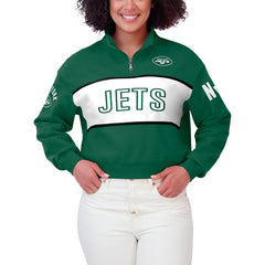 New York Jets WEAR by Erin Andrews Women's Quarter-Zip Jacket - Green online