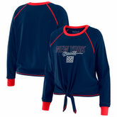 New York Giants WEAR by Erin Andrews Women's Tie-Front Long Sleeve T-Shirt - Royal online