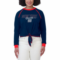 New York Giants WEAR by Erin Andrews Women's Tie-Front Long Sleeve T-Shirt - Royal online