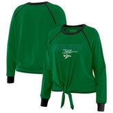 New York Jets WEAR by Erin Andrews Women's Tie-Front Long Sleeve T-Shirt - Green on sale