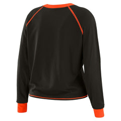 Cincinnati Bengals WEAR by Erin Andrews Women's Tie-Front Long Sleeve T-Shirt - Black cheap