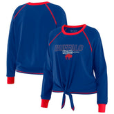Buffalo Bills WEAR by Erin Andrews Women's Tie-Front Long Sleeve T-Shirt - Royal outlet