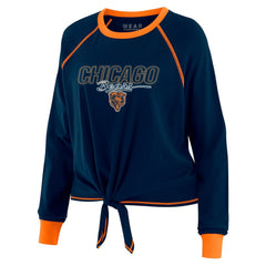 Chicago Bears WEAR by Erin Andrews Women's Tie-Front Long Sleeve T-Shirt - Navy online