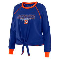 Denver Broncos WEAR by Erin Andrews Women's Tie-Front Long Sleeve T-Shirt - Royal online