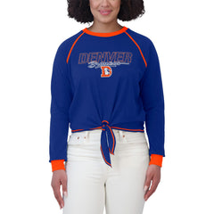 Denver Broncos WEAR by Erin Andrews Women's Tie-Front Long Sleeve T-Shirt - Royal online