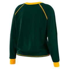 Green Bay Packers WEAR by Erin Andrews Women's Tie-Front Long Sleeve T-Shirt - Green discount