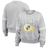 Los Angeles Rams WEAR by Erin Andrews Women's Cropped Pullover Sweatshirt - Heather Gray discount