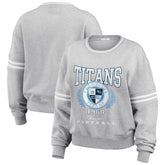Tennessee Titans WEAR by Erin Andrews Women's Cropped Pullover Sweatshirt - Heather Gray for sale