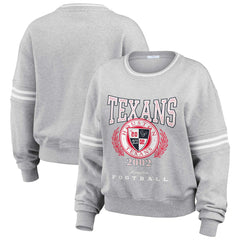 Houston Texans WEAR by Erin Andrews Women's Cropped Pullover Sweatshirt - Heather Gray online
