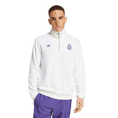 Real Madrid Originals Terrace Icons Collection Half-Zip Top - White | Adidas outlet