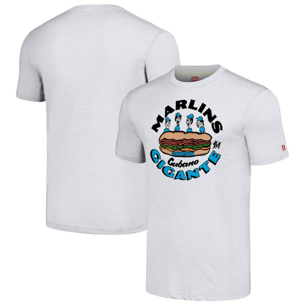 Miami Marlins MLB x Guy Fieri’s Flavortown Unisex Tri-Blend T-Shirt - Ash