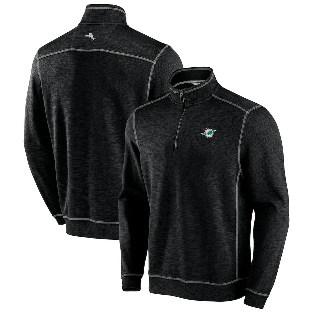 Miami Dolphins Tobago Bay Tri-Blend Half-Zip Sweatshirt - Black outlet