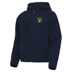 Milwaukee Brewers Antigua Women's Universe Full-Zip Hoodie Jacket - Navy