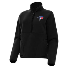 Toronto Blue Jays Antigua Women's Figure Half-Zip Sweatshirt - Black